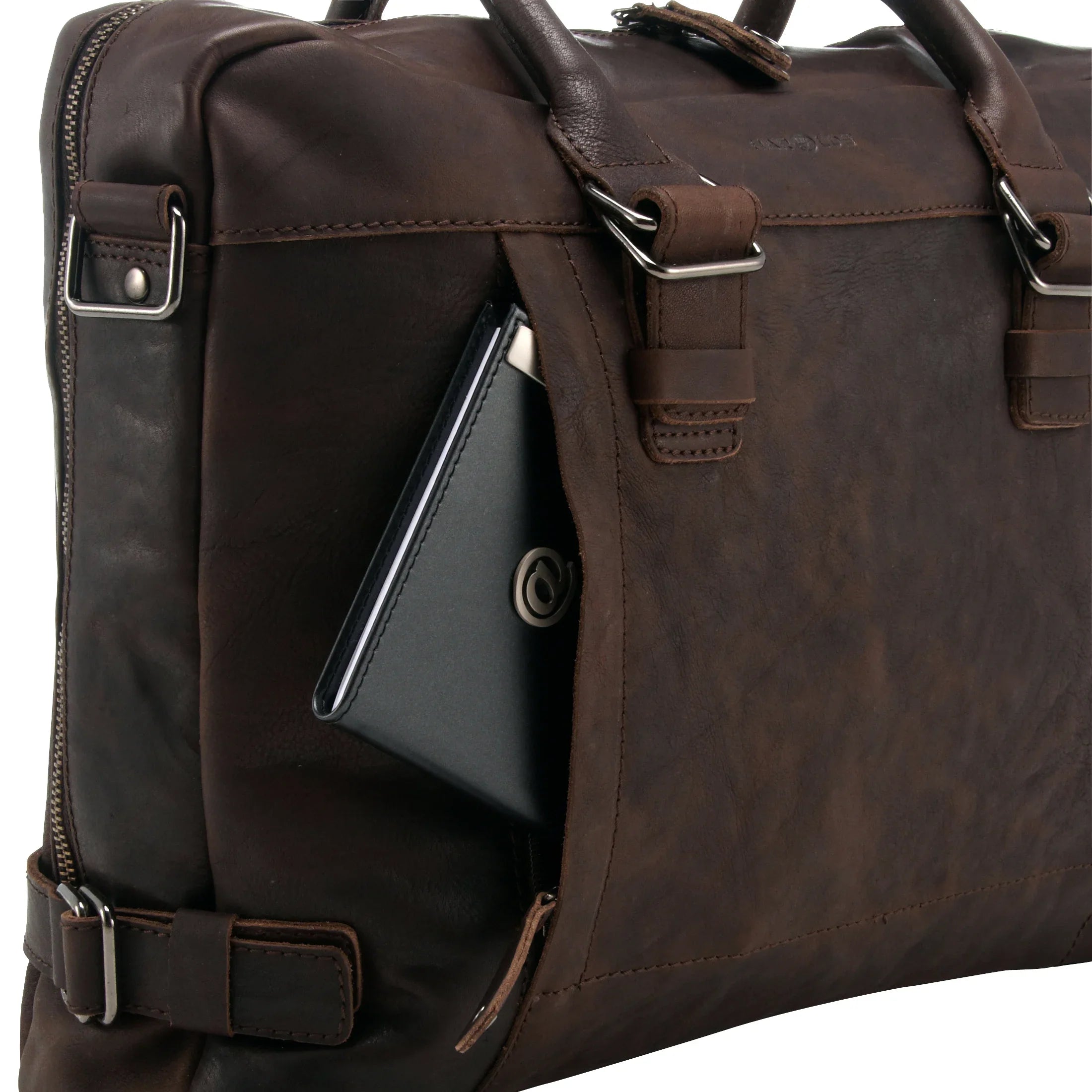 Harolds R. Johnson Businesstasche mit Notebookfach aus Leder 40 cm - dunkelbraun
