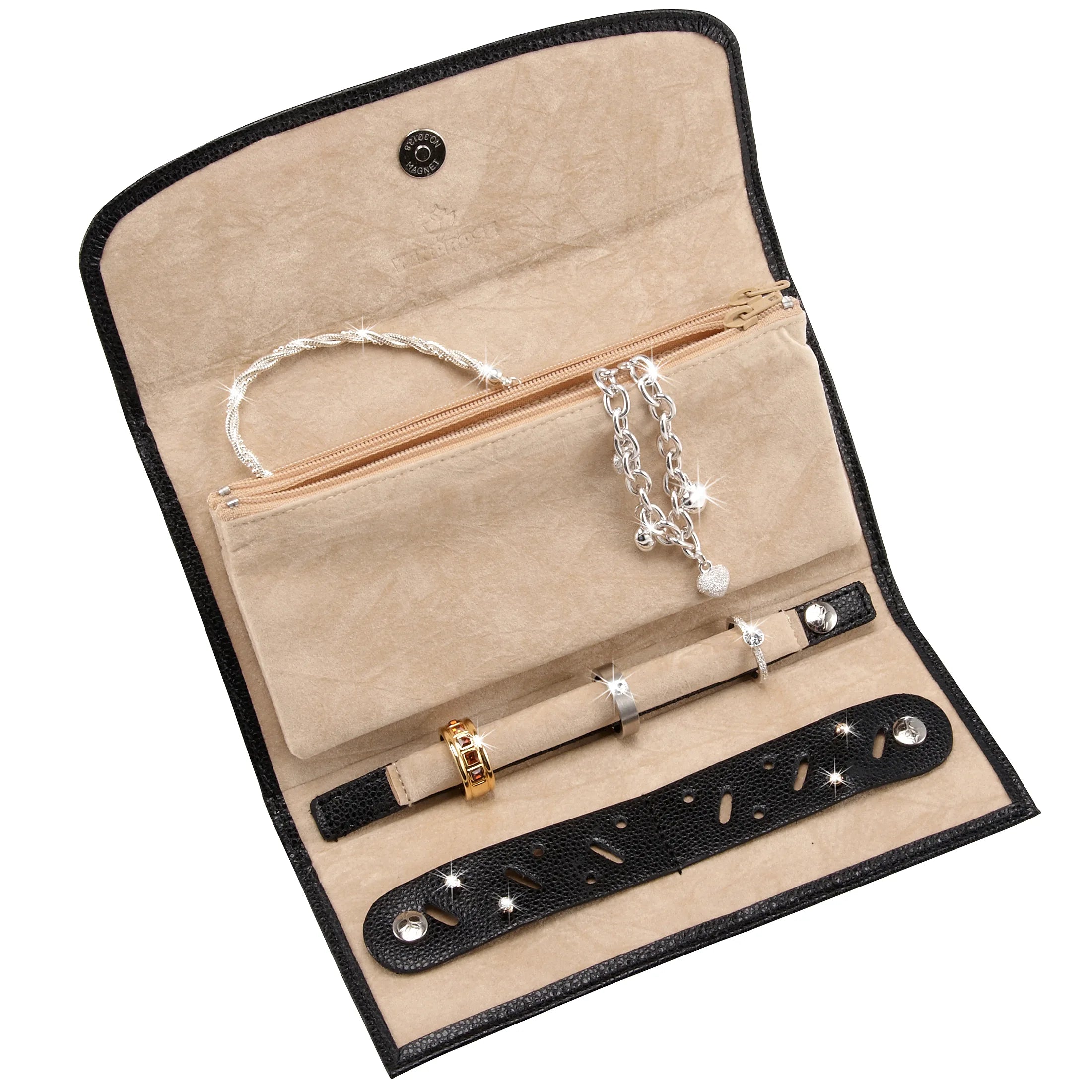 Windrose Beluga jewelry bag 20 cm - black