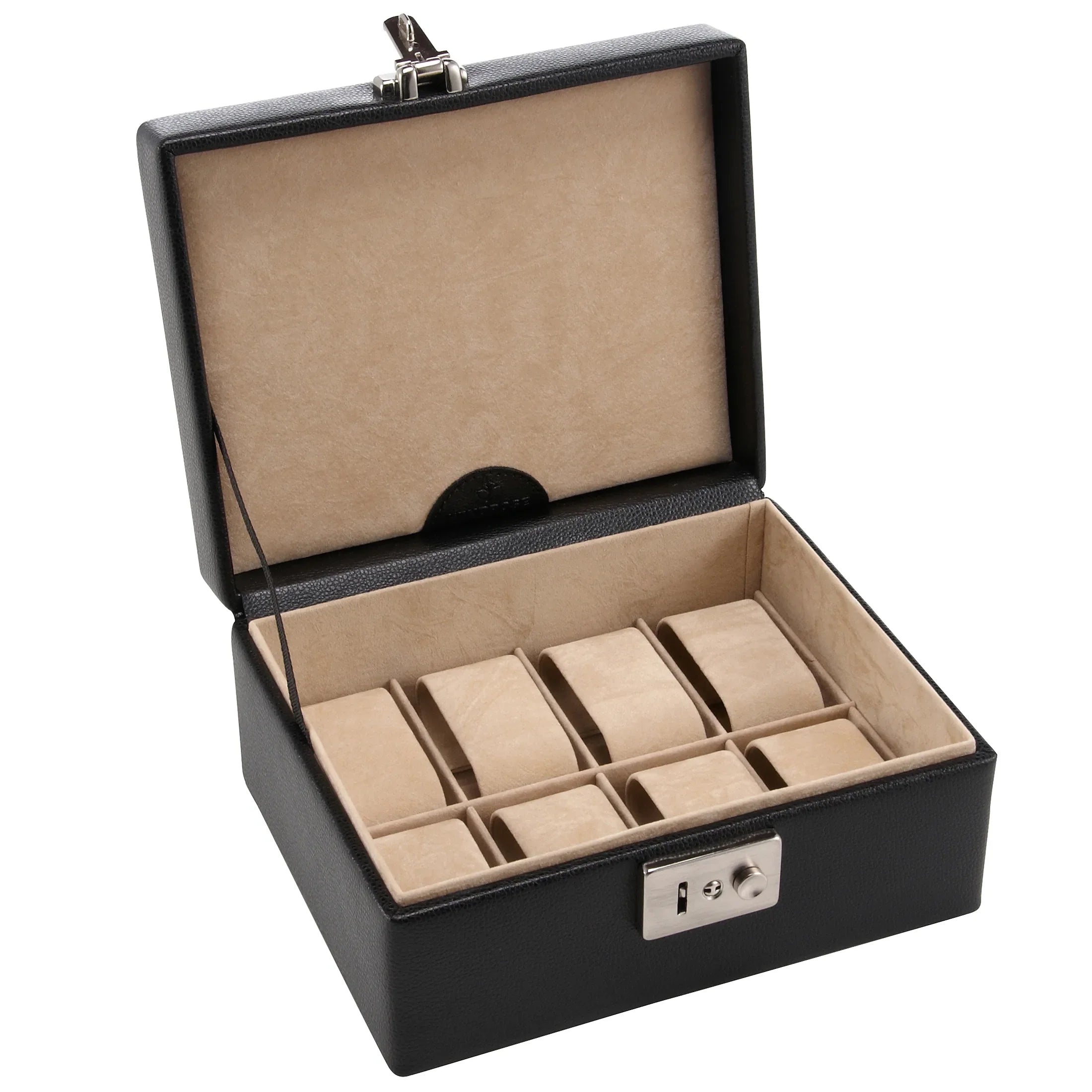 Windrose Beluga watch box for 8 watches 19 cm - black