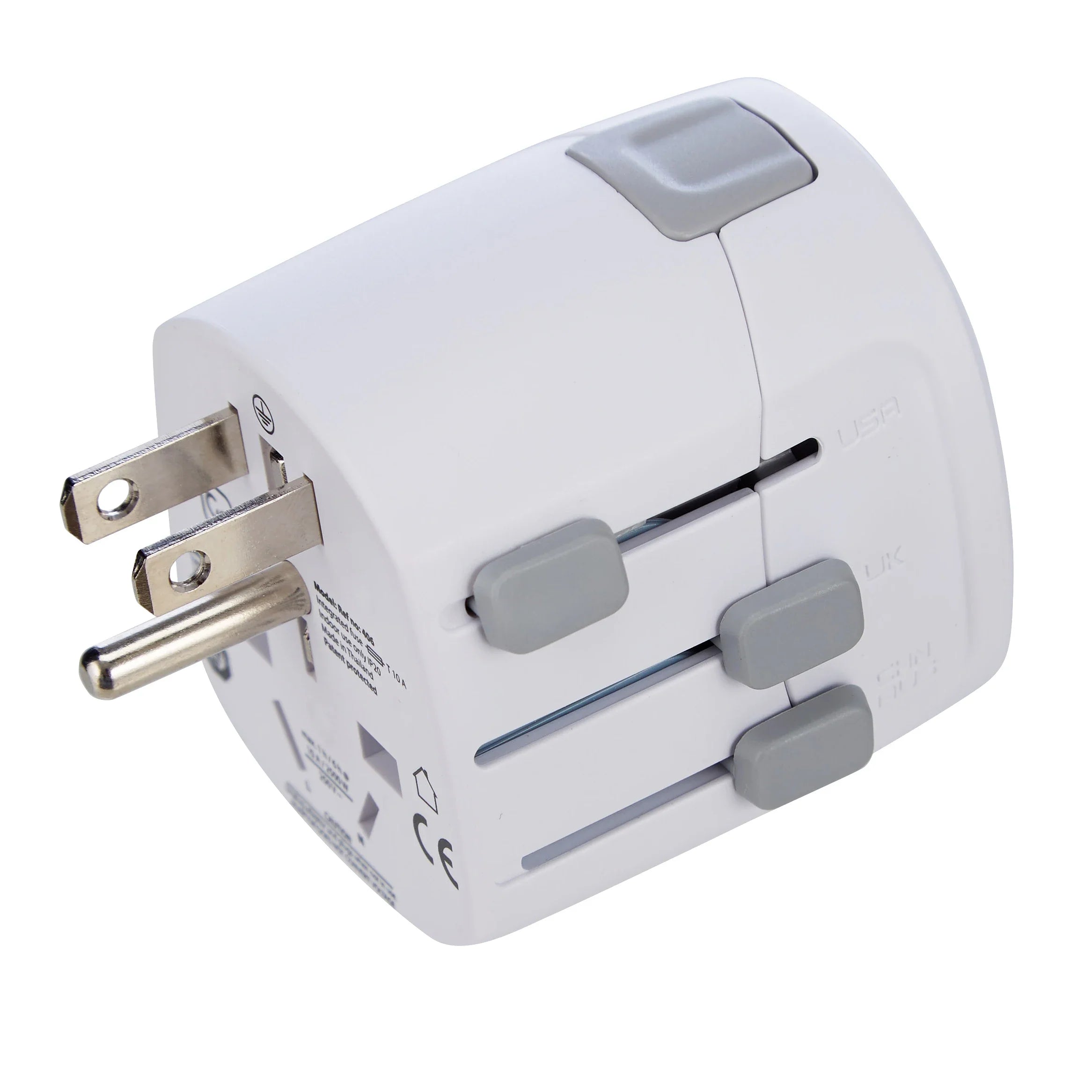 Design Go travel accessories Earthed universal adapter - white