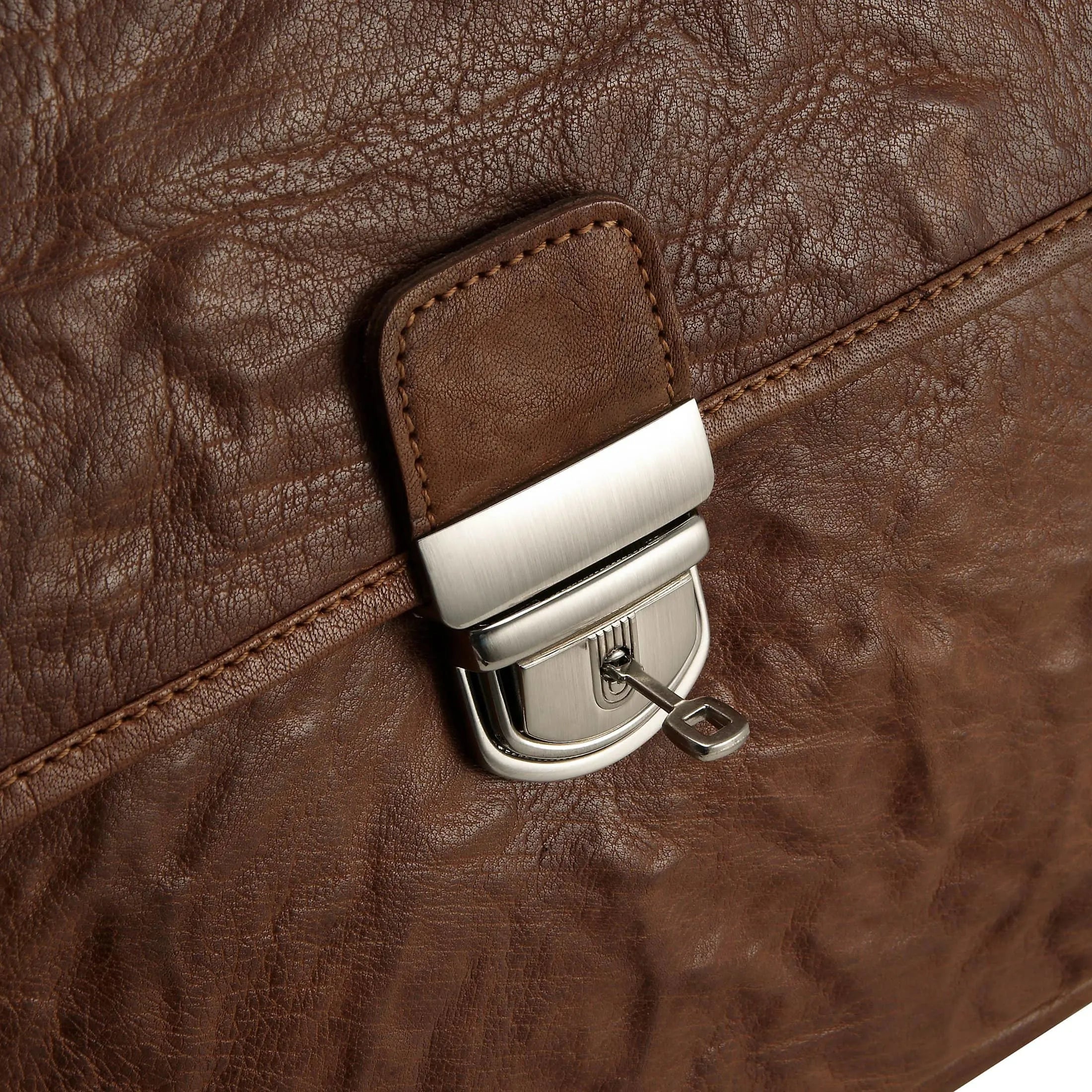 Plevier 600 series briefcase with laptop compartment 40 cm - cognac