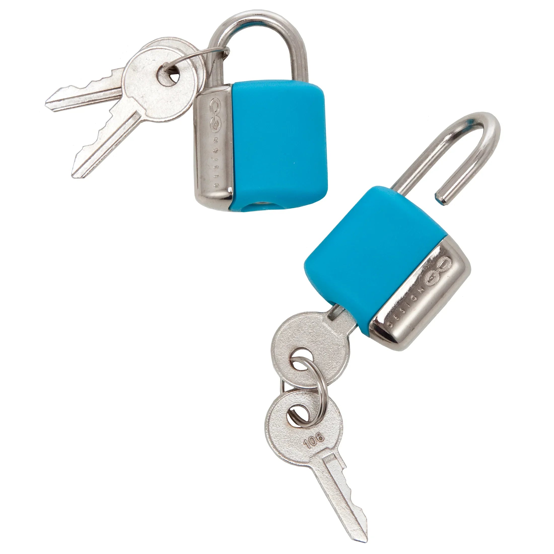 Design Go Reisezubehör Glo Key Locks Vorhängeschlösser mit Schlüssel 2er Set - hellgün