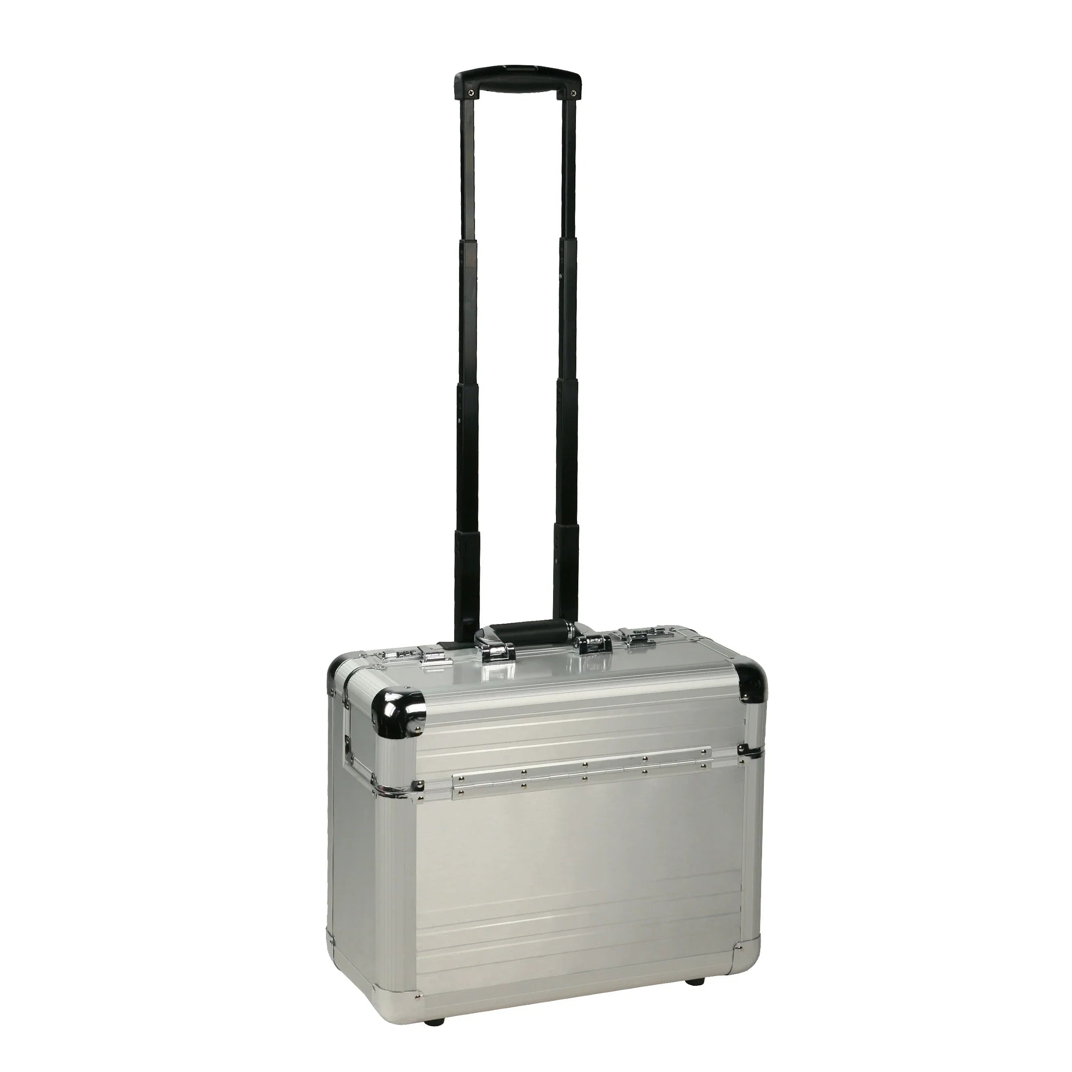 Dermata business pilot case on wheels made of aluminum 46 cm silver