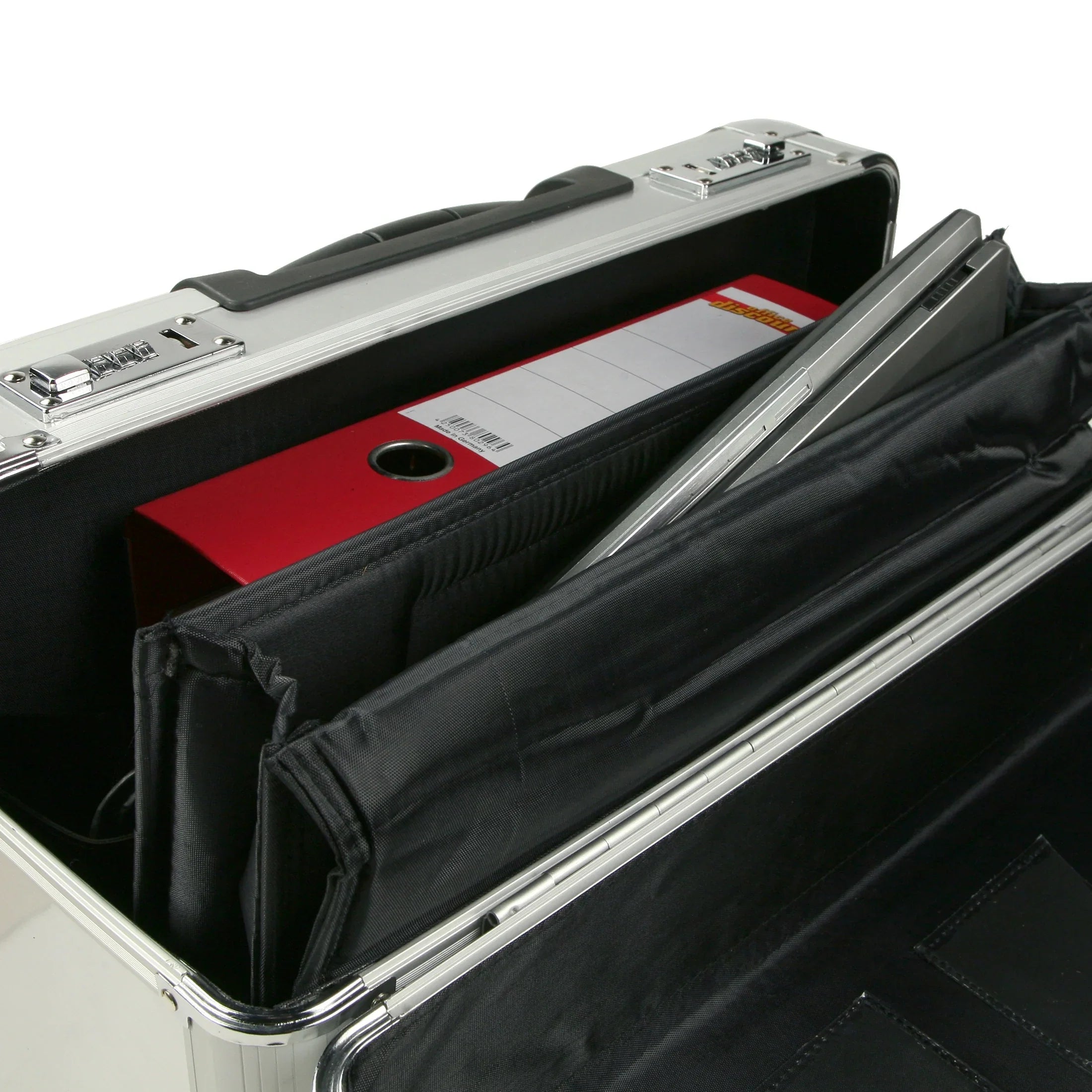 Dermata Business Pilot Case On Wheels Made Of Aluminum 46 Cm - Silver