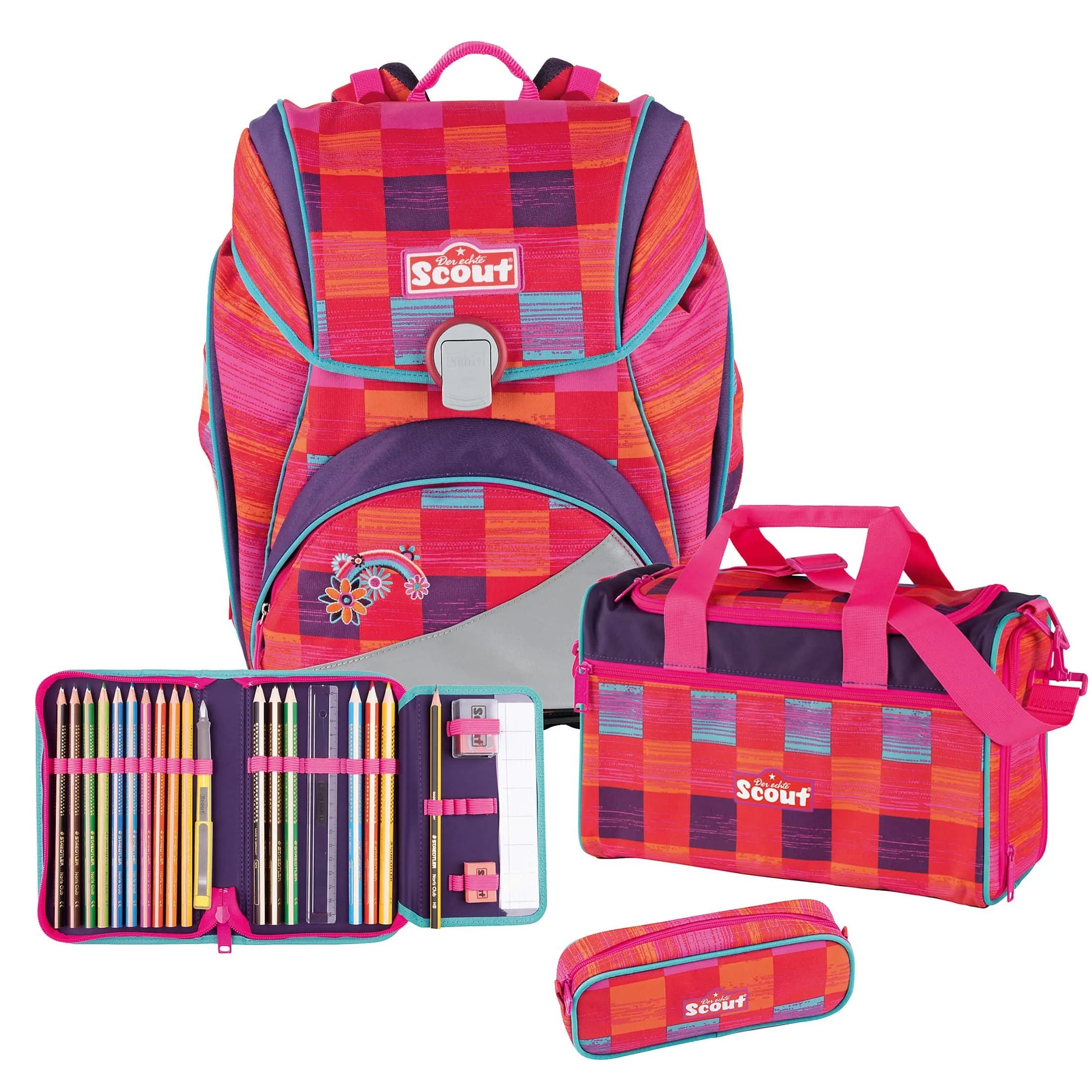 Scout Alpha Limited Edition 4-piece satchel set - pink rainbow