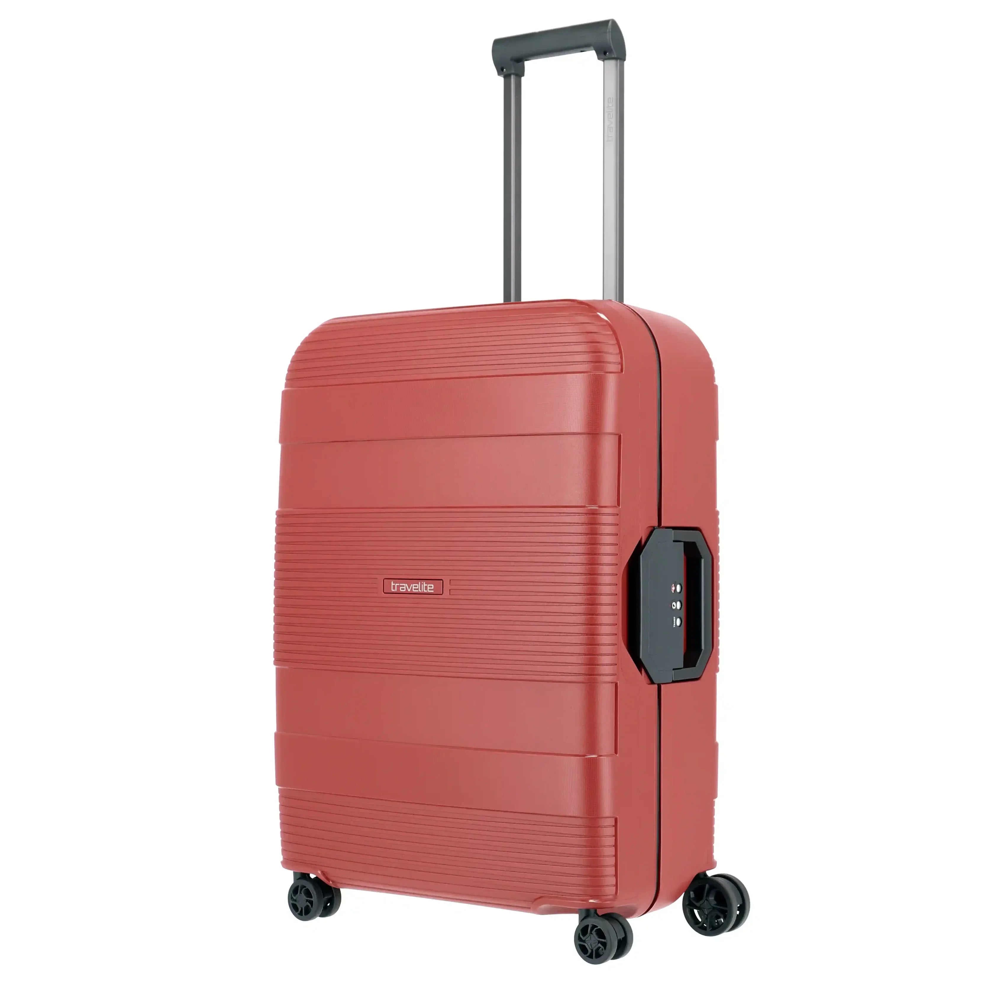 Travelite Korfu 4-Rollen Trolley 65 cm - Rot