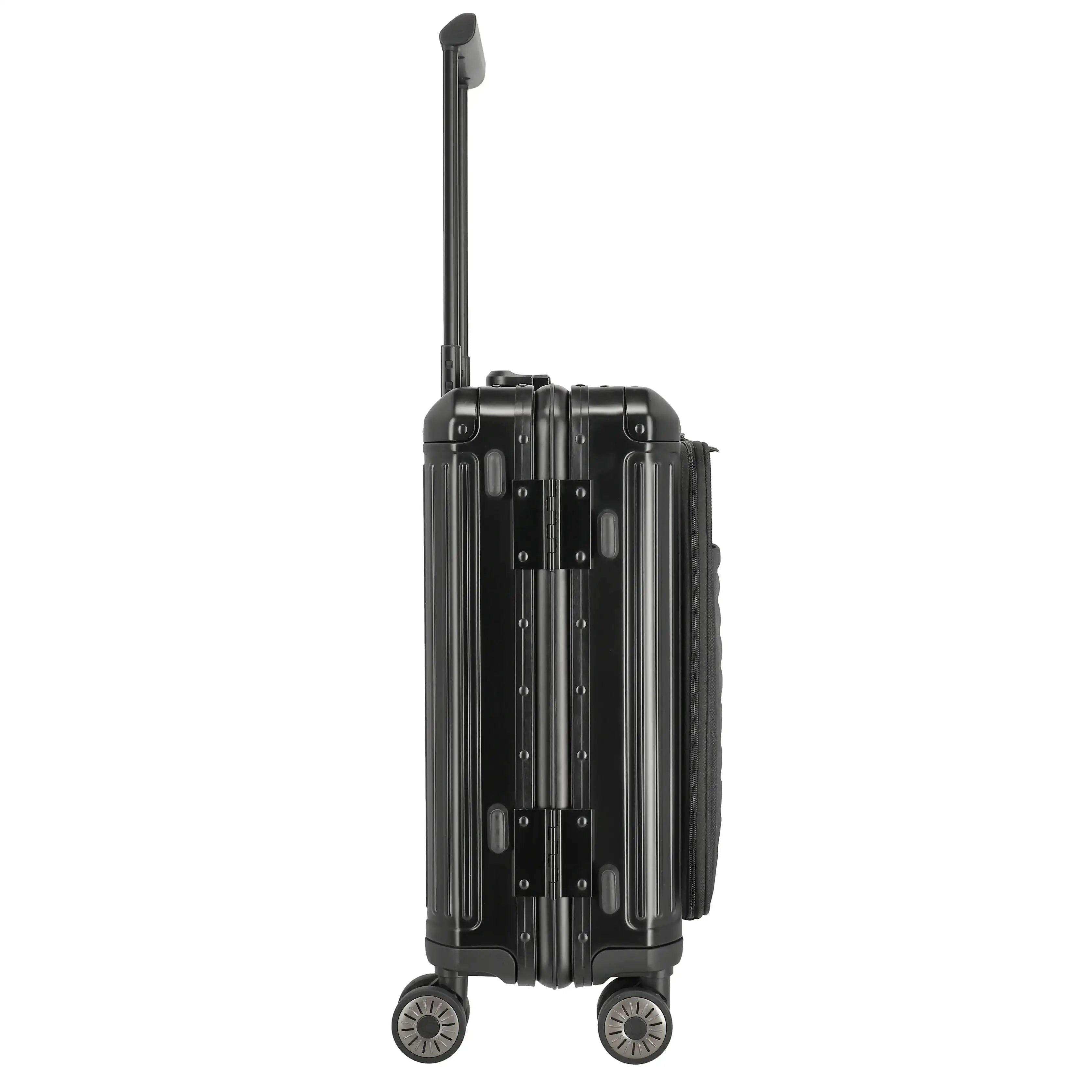 Travelite Next 4-wheel cabin trolley with front pocket 55 cm - Black