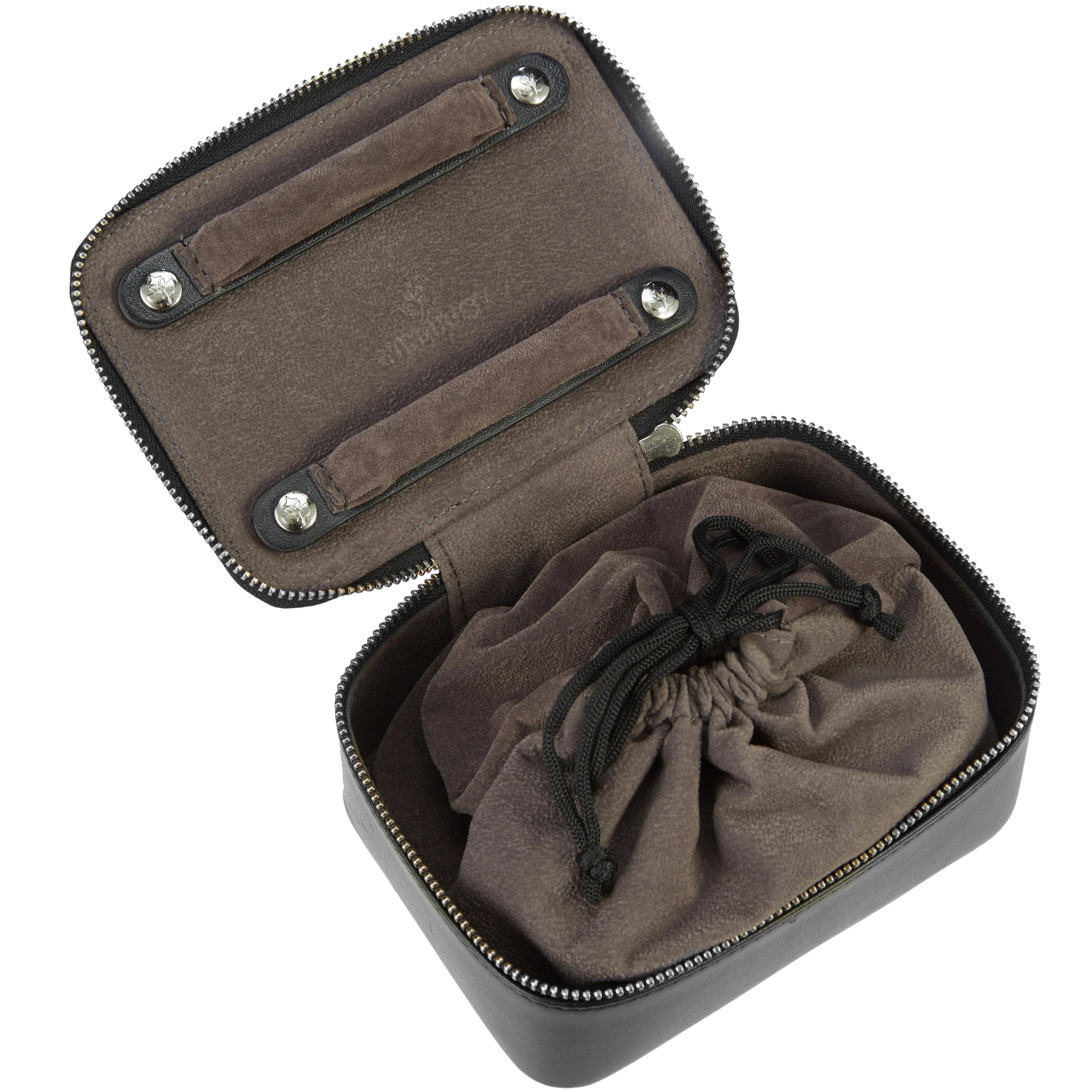 Windrose Nappa small jewelry case 15 cm - black