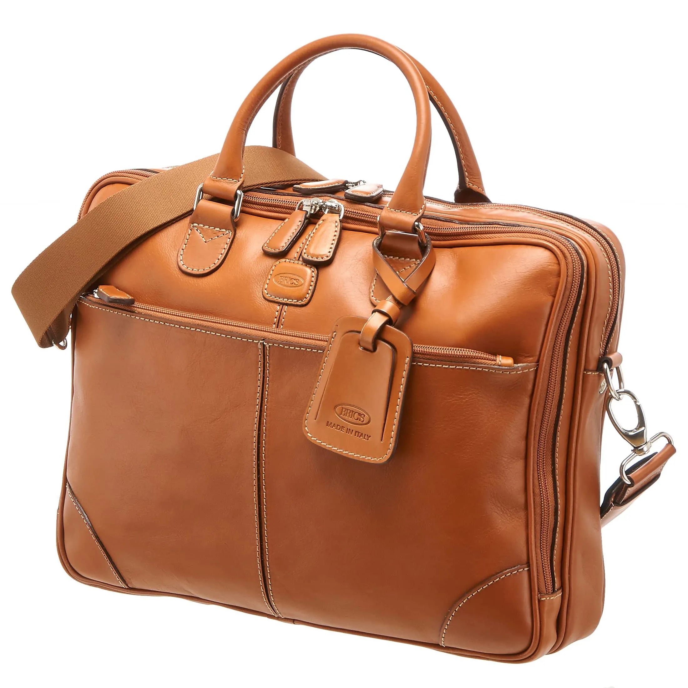 Brics Life Pelle briefcase 38 cm - cognac