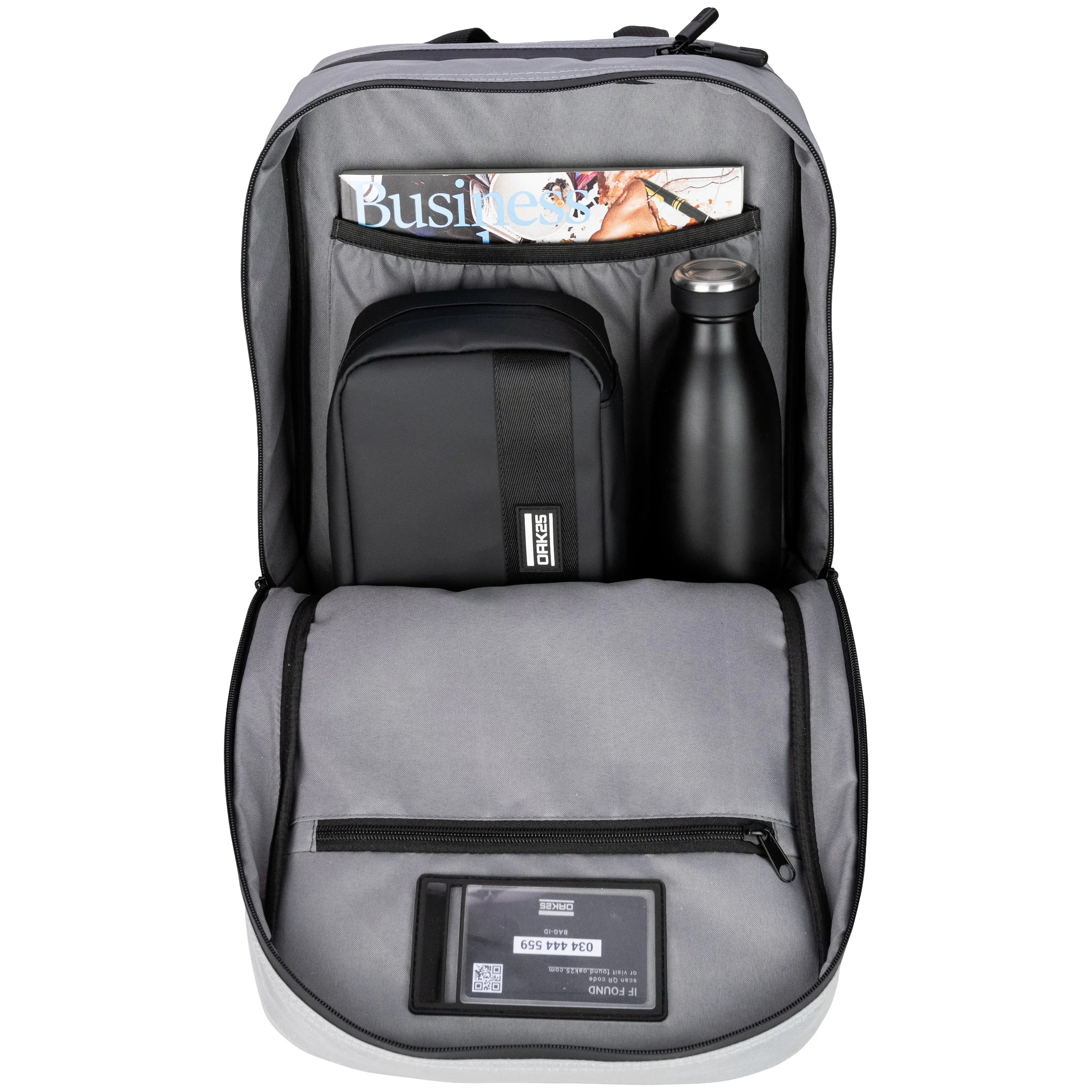 Oak25 Luminant Bag Reflektierender Rucksack 44 cm - Grey/Black