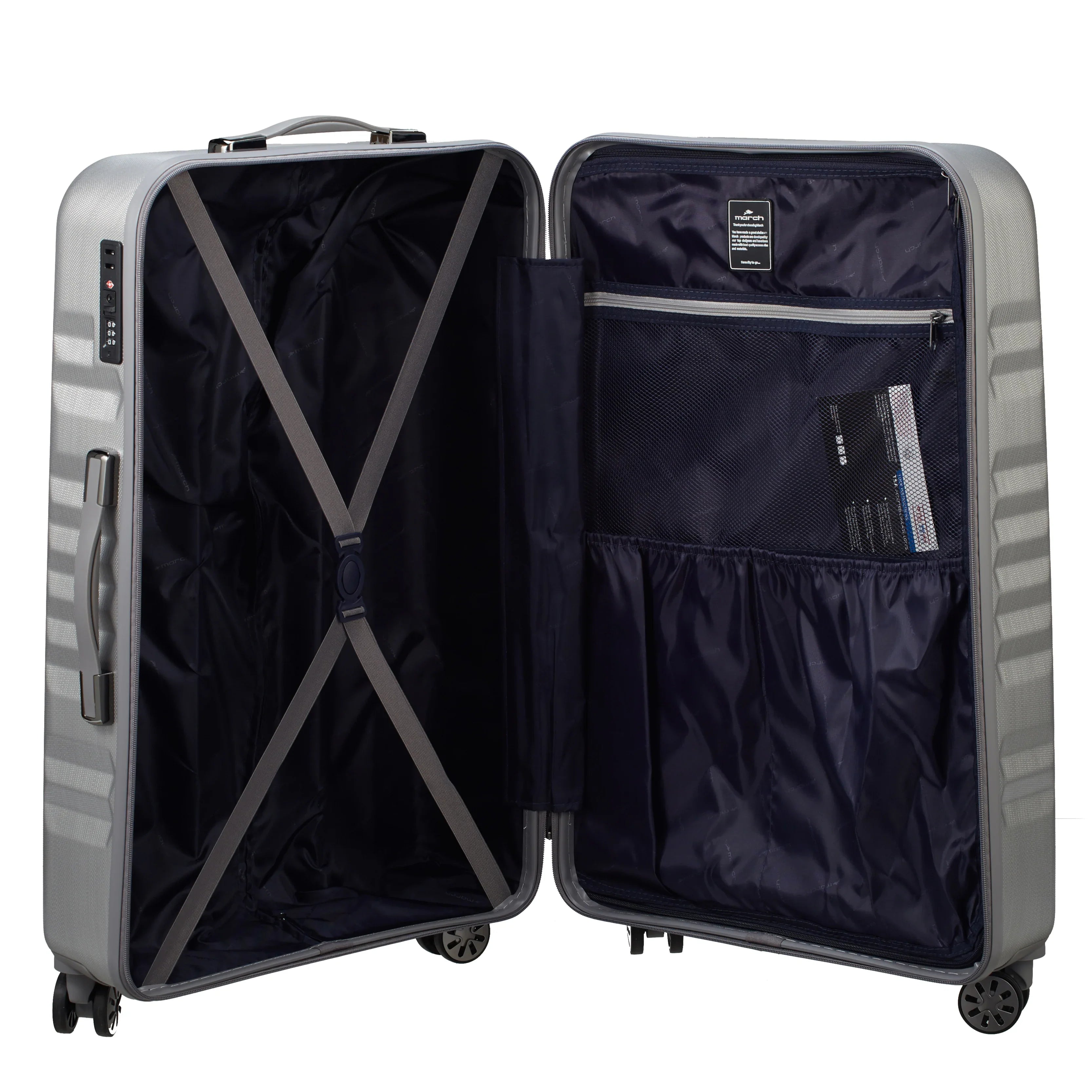 March 15 Trading Fly 4-wheel trolley 75 cm - silver brushed
