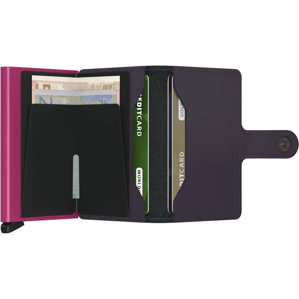 Secrid Wallets Miniwallet Matte 10 cm - Dark Purple-Fuchsia