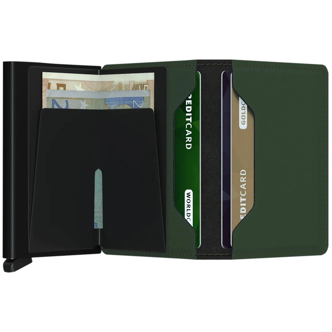 Secrid Wallets Slimwallet Mat 10 cm - vert-noir