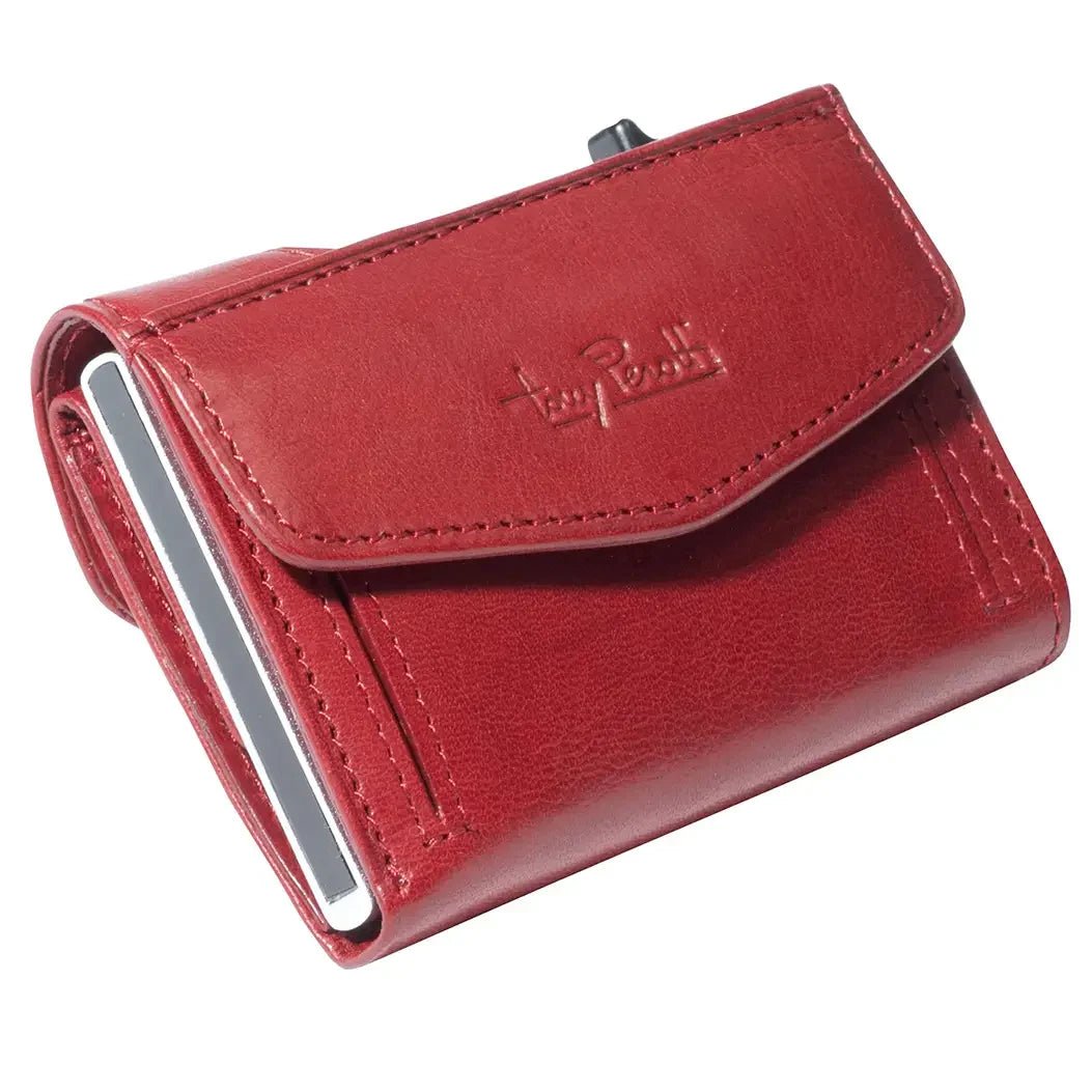 Tony Perotti Furbo credit card holder with coin pocket RFID 9 cm - red