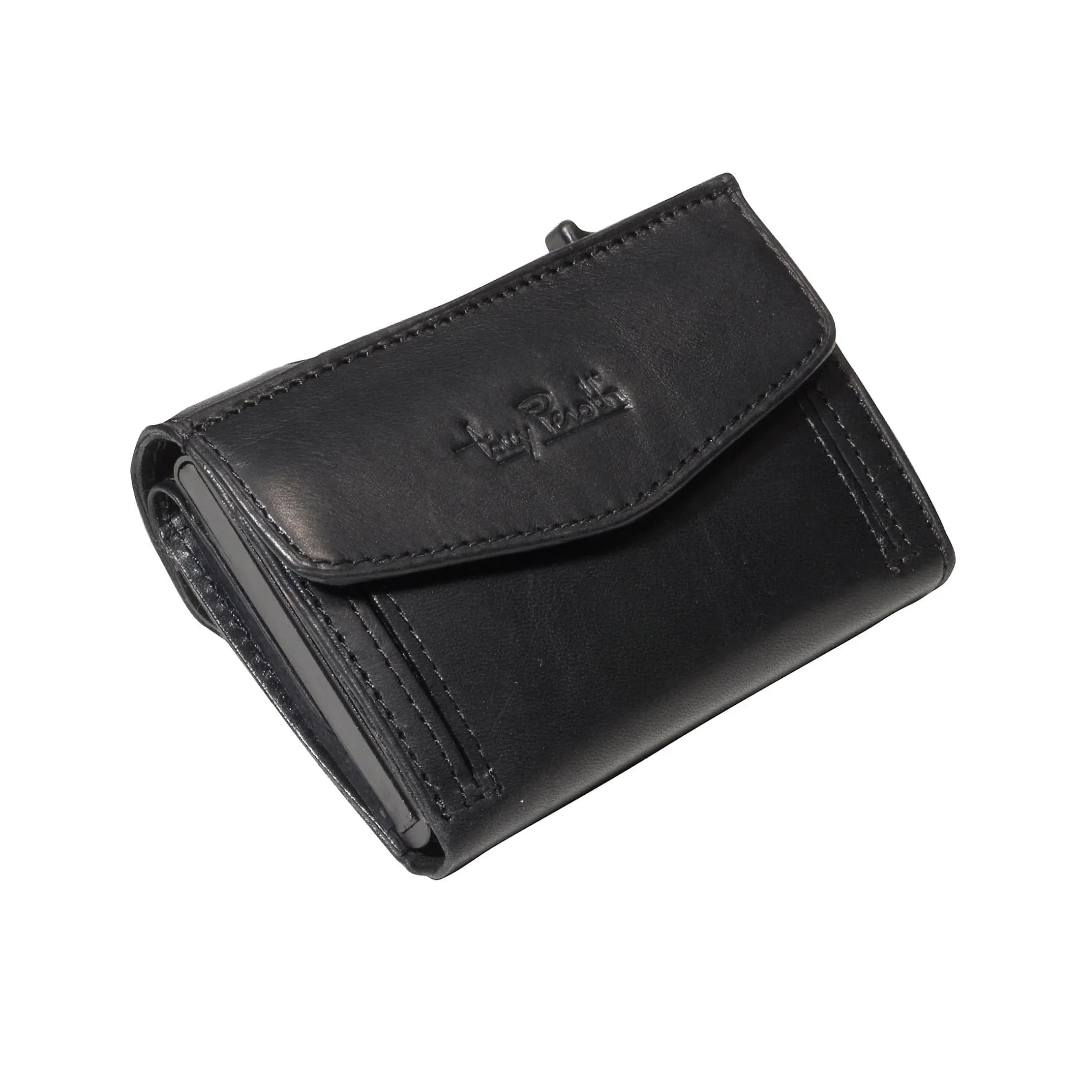 Tony Perotti Furbo credit card holder with coin pocket RFID 9 cm - black
