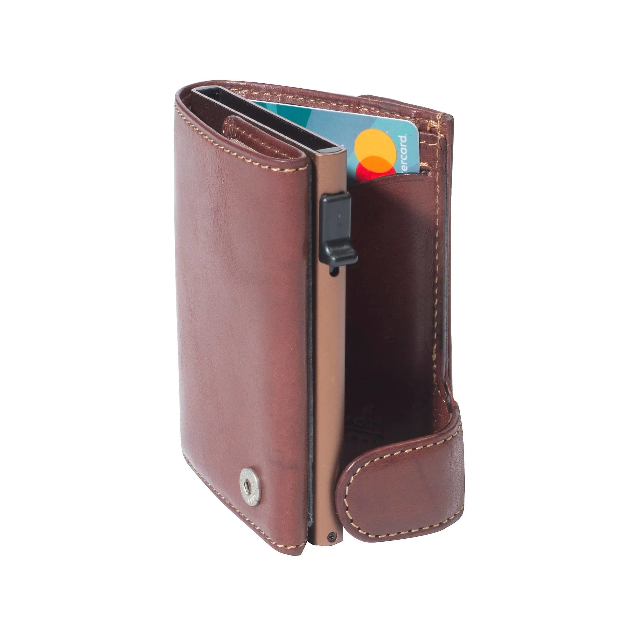 Tony Perotti Furbo credit card holder with coin pocket RFID 9 cm - black