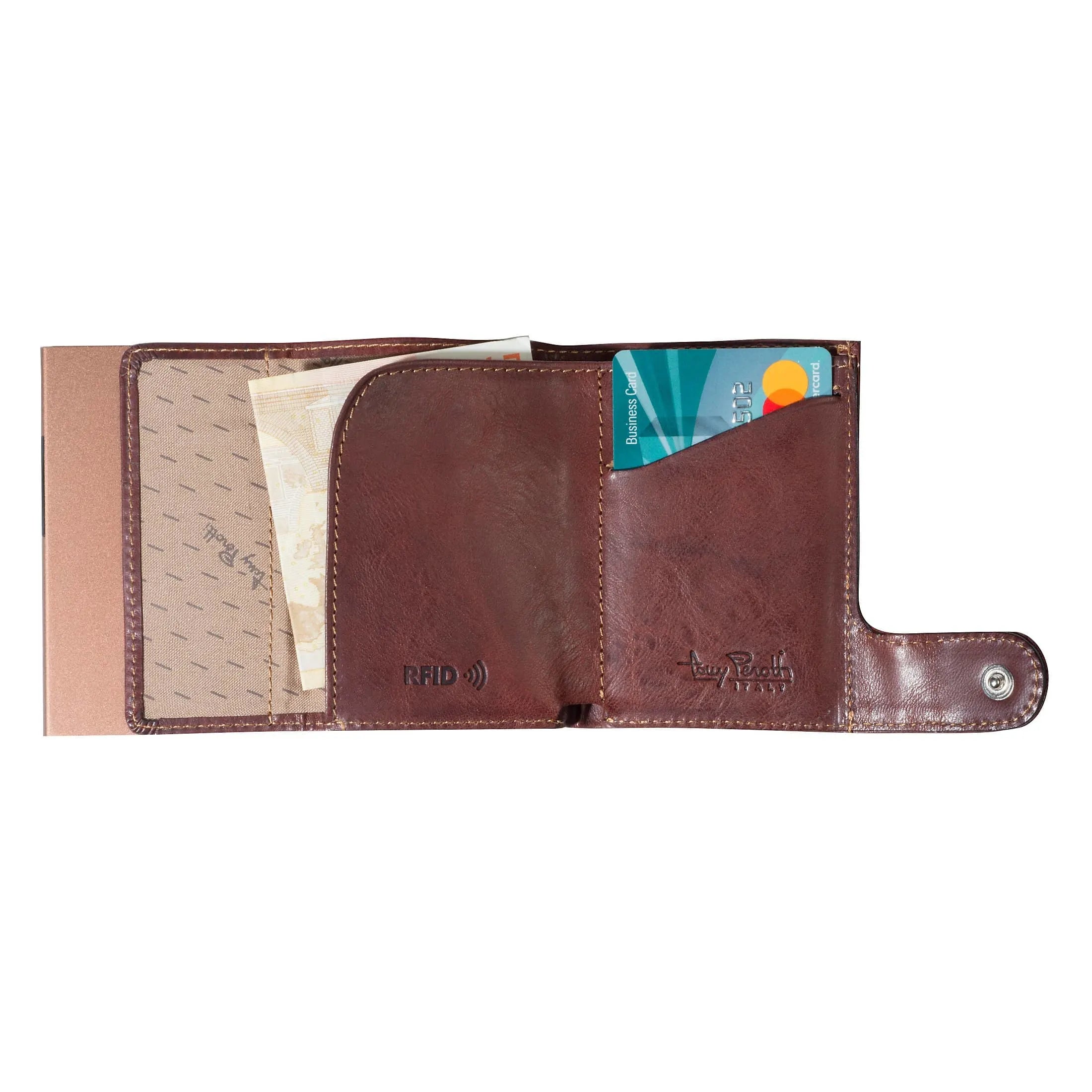 Tony Perotti Furbo credit card holder with coin pocket RFID 9 cm - miele