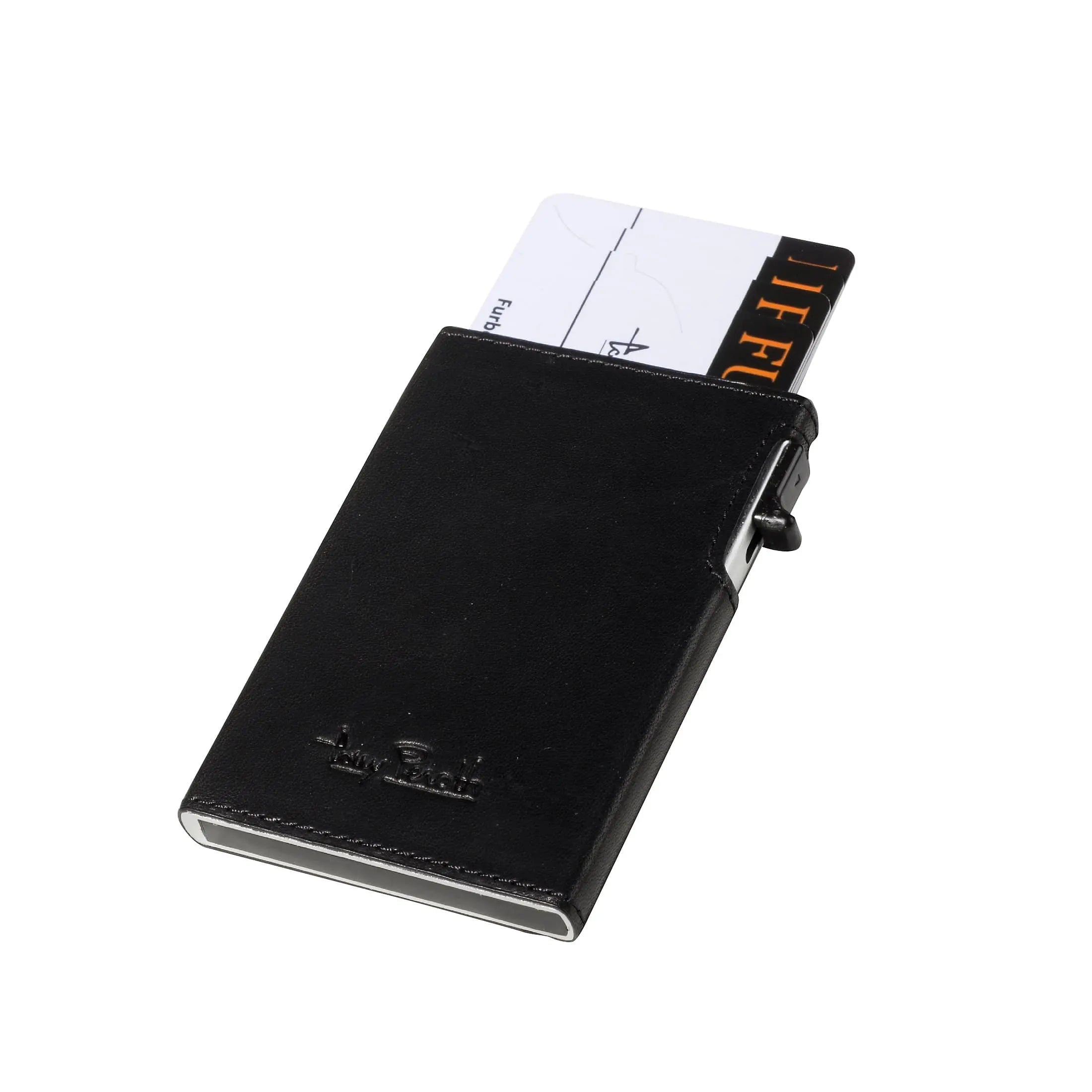 Tony Perotti Furbo credit card holder leather slim RFID 9 cm - black