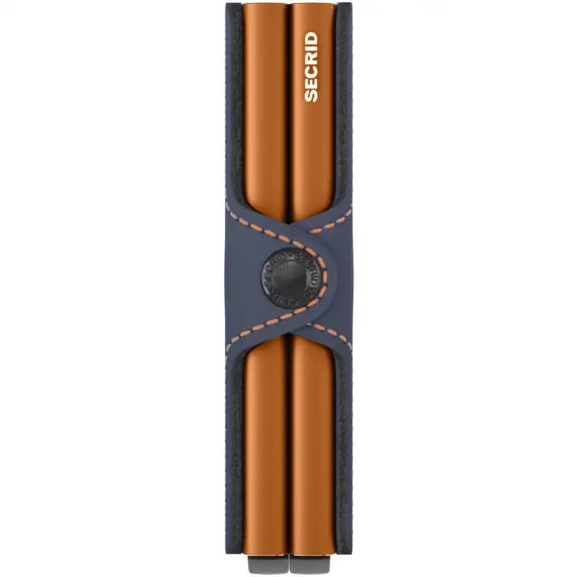 Secrid Wallets Twinwallet Mat 10 cm - Bleu Nuit-Orange