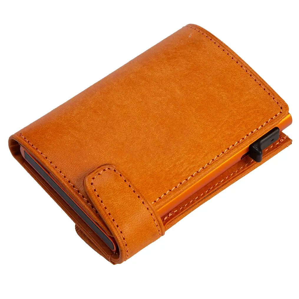 Tony Perotti Furbo Maya credit card holder with coin compartment 10 cm - Orange