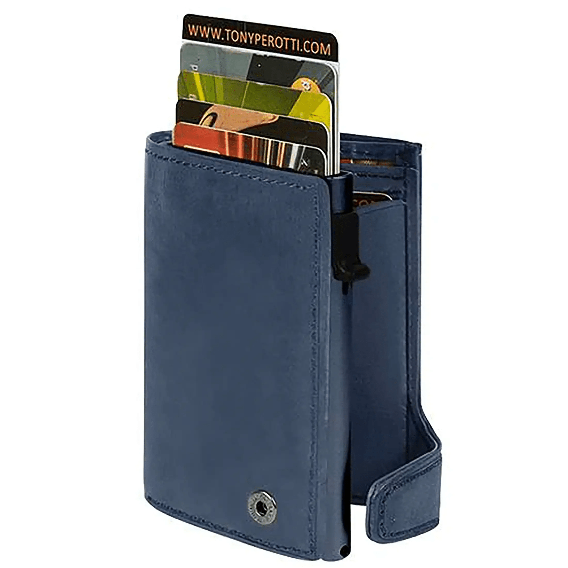 Tony Perotti Furbo Arno credit card holder with coin compartment 10 cm - dark brown