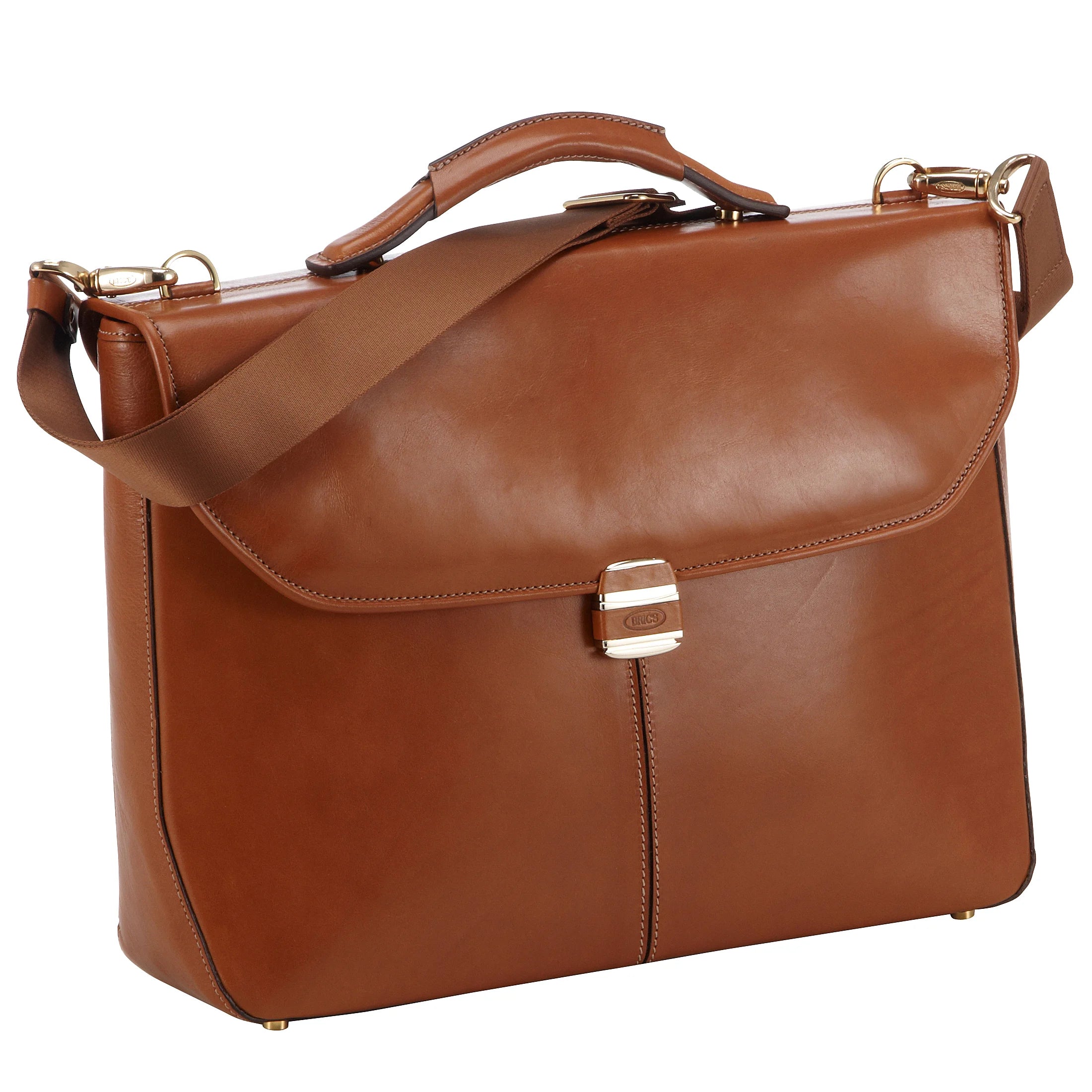 Brics Life Pelle briefcase with laptop compartment 40 cm - cognac