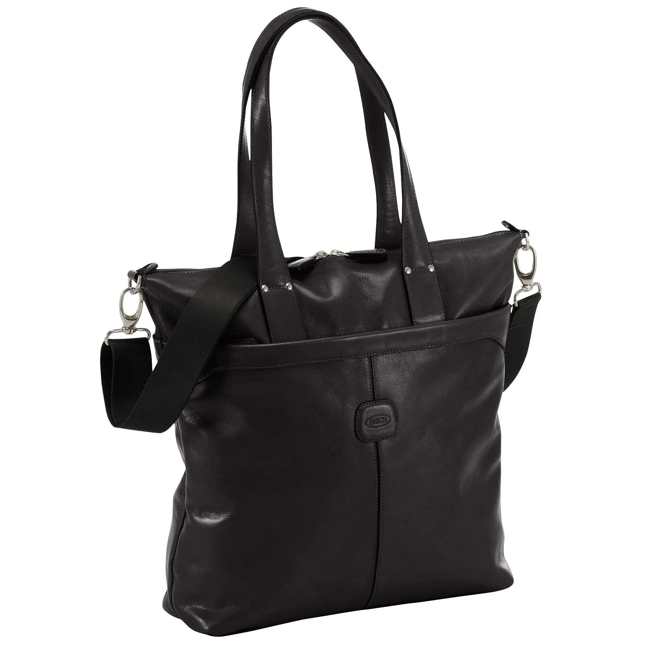 Brics Life Pelle leather shoulder bag 40 cm - black