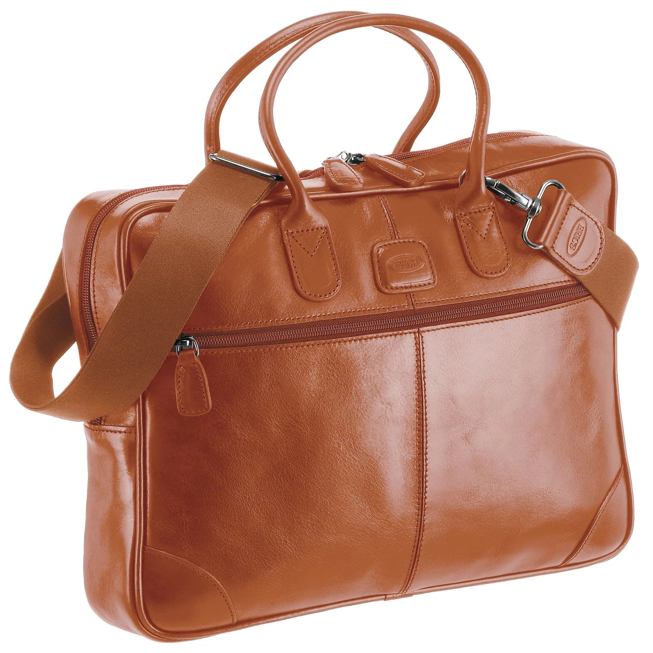 Brics Life Pelle briefcase with laptop compartment 38 cm - cognac