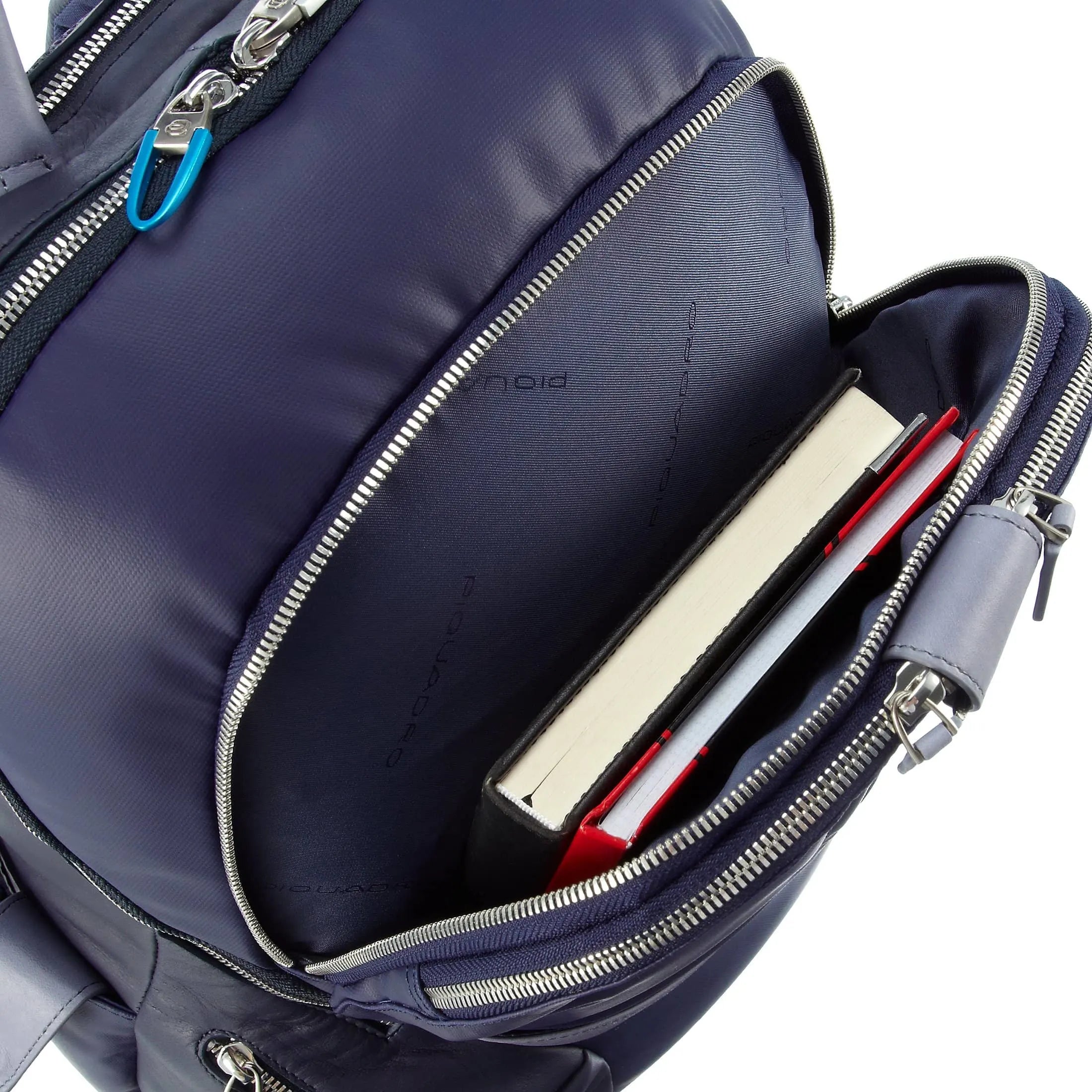 Piquadro Coleos laptop backpack 42 cm - dark blue/ light blue