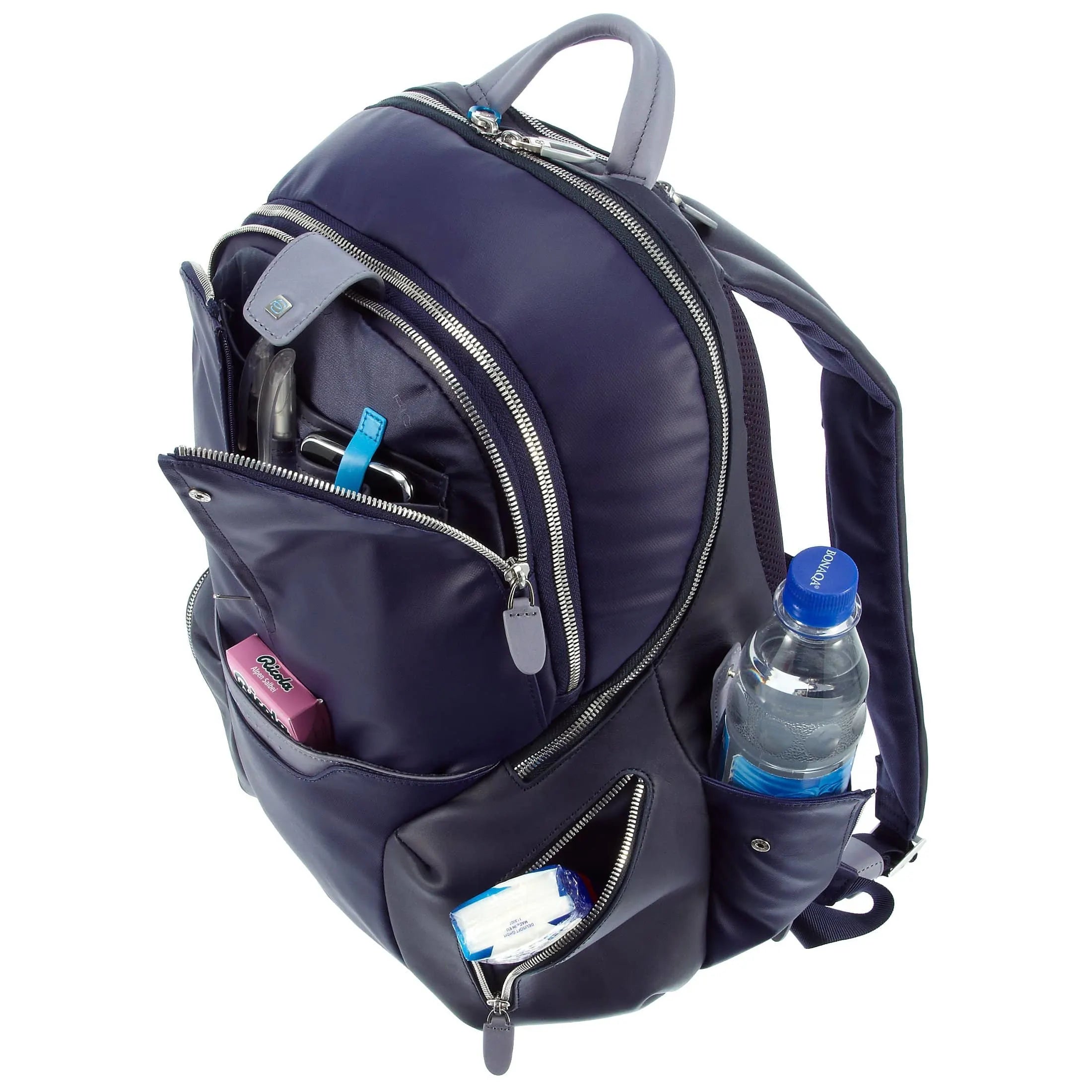 Piquadro Coleos sac à dos pour ordinateur portable 42 cm - bleu foncé/bleu clair