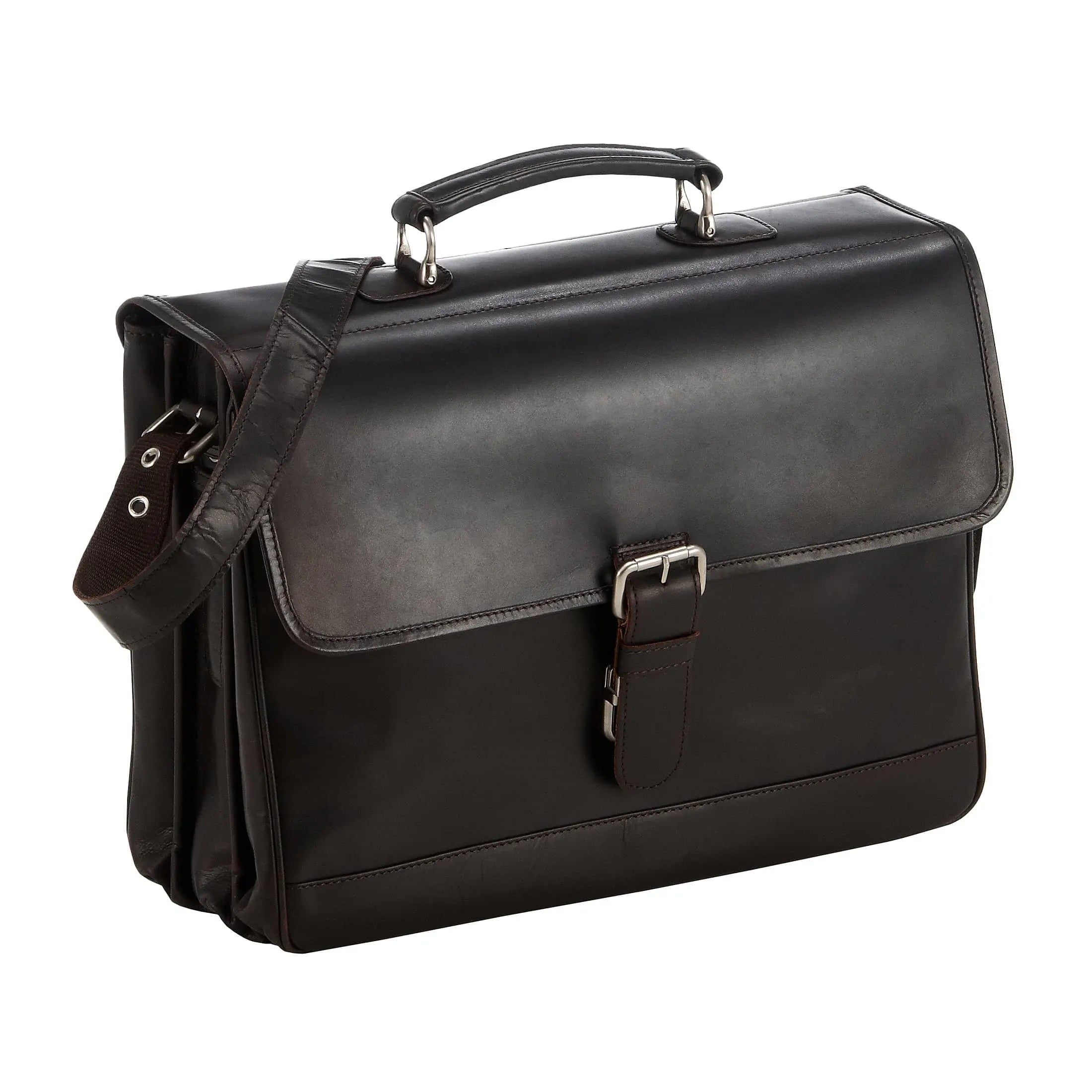 koffer-direkt.de Luxury Laptop briefcase 3-compartments 41 cm - hunter brown